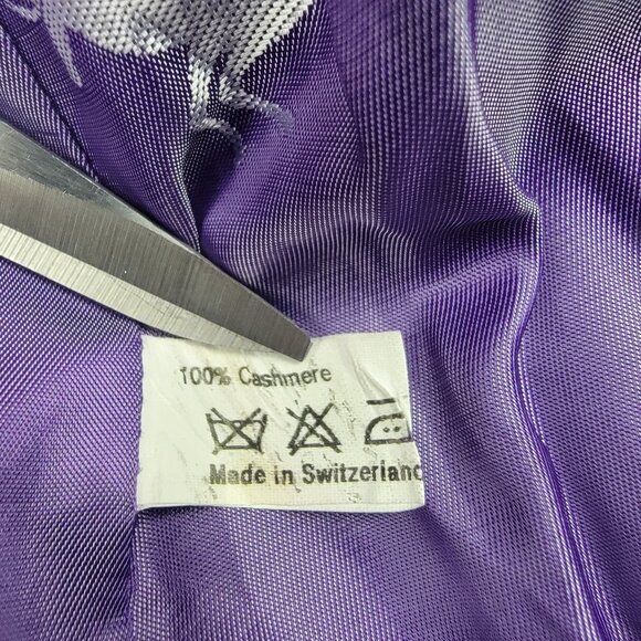 Algo Wool Blend Ruffle Collar Jacket Womens Size Unknown Lavender Purple Lined - Picture 7 of 14